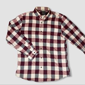 Banana Republic Luxe Flannel Plaid Red, Black and White SIZE L